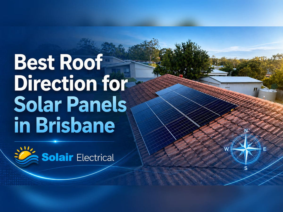 Solar panels installed on a Brisbane roof showing north and west-facing roof sections