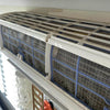 Close up of mould and dirt on a split system air conditioner in brisbane